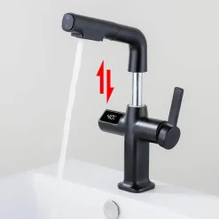 Tranquil Waters Badezimmer|Küche & Esszimmer-Digitaler Badezimmerhahn aus Messing – Elegantes Aqua View Design