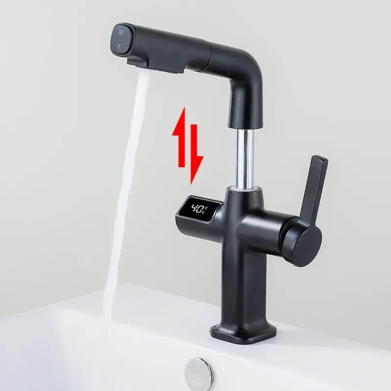 Tranquil Waters Badezimmer|Küche & Esszimmer-Digitaler Badezimmerhahn aus Messing – Elegantes Aqua View Design