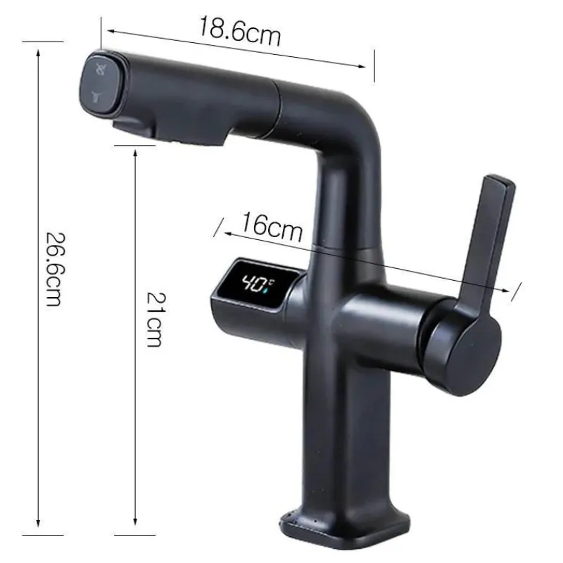 Tranquil Waters Badezimmer|Küche & Esszimmer-Digitaler Badezimmerhahn aus Messing – Elegantes Aqua View Design