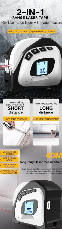 Roam Ready Heimwerkzeuge|Outdoor & Garten-Digitaler Laser-Entfernungsmesser – Präzises Messwerkzeug