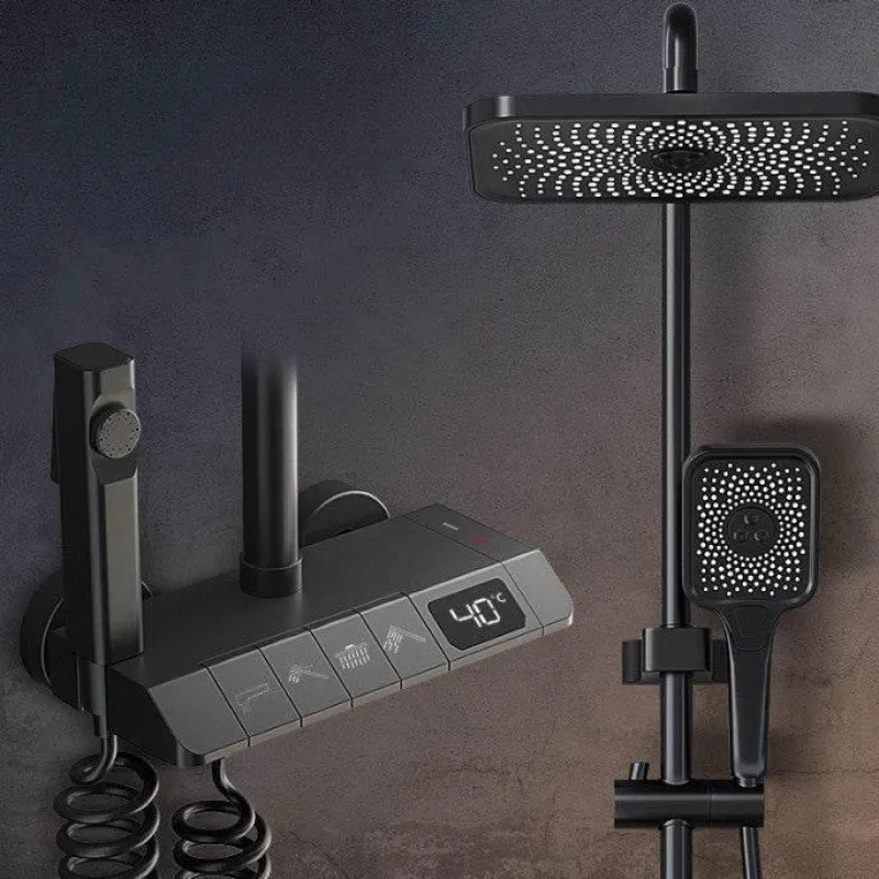 The Blissful Bath Badezimmer-Digitales Duschset – Elegantes Rainfall Symphony Design