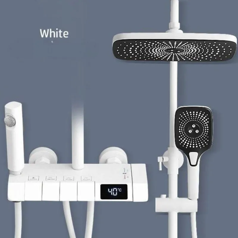 The Blissful Bath Badezimmer-Digitales Duschset – Elegantes Rainfall Symphony Design