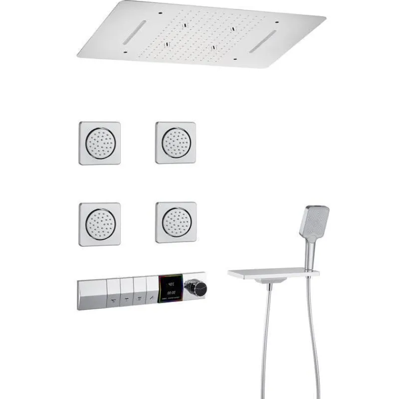 The Blissful Bath Badezimmer-Digitales Regenduschsystem – Multi-Jet-Touchscreen-Duschkopf
