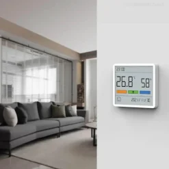 The Decor Haven Gadgets Für Zuhause-Digitales Thermometer und Feuchtigkeitsmessgerät mit Uhr
