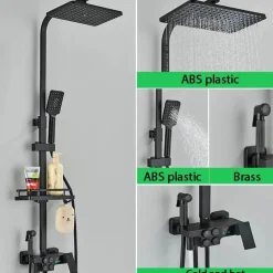 The Blissful Bath Badezimmer-Digitales Thermostat-Duschset – Stilvolles Druckduschsystem