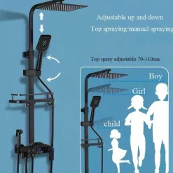 The Blissful Bath Badezimmer-Digitales Thermostat-Duschset – Stilvolles Druckduschsystem