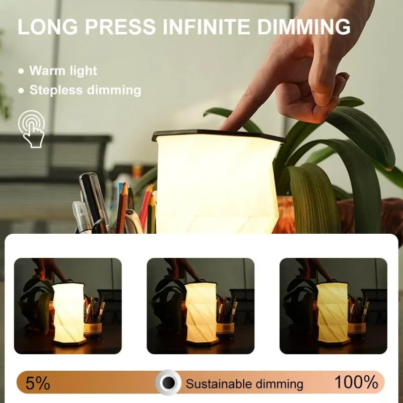 Willow u0026 Whim Beleuchtung-Dimmbare Papierlaterne – Origami Glow Design