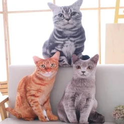 Cozy Cushions Haustierzubehör|Bettzeug-3D-Katzenkissen – süßes Cartoon-Dekokissen