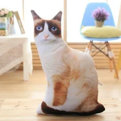 Cozy Cushions Haustierzubehör|Bettzeug-3D-Katzenkissen – süßes Cartoon-Dekokissen
