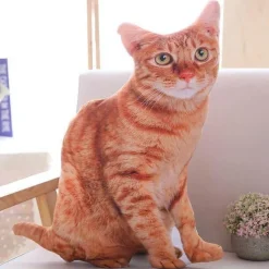 Cozy Cushions Haustierzubehör|Bettzeug-3D-Katzenkissen – süßes Cartoon-Dekokissen