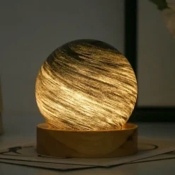 Accent u0026 Adorn Beleuchtung-3D-Kristallplaneten-Nachtlampe – LED-Atmosphärenleuchte