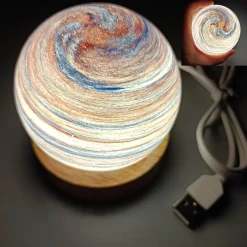 Accent u0026 Adorn Beleuchtung-3D-Kristallplaneten-Nachtlampe – LED-Atmosphärenleuchte