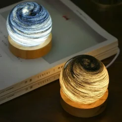 Accent u0026 Adorn Beleuchtung-3D-Kristallplaneten-Nachtlampe – LED-Atmosphärenleuchte