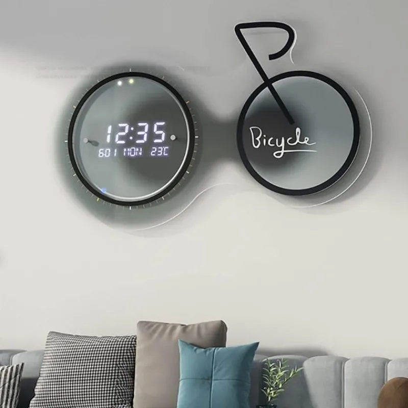 Willow u0026 Whim Beleuchtung-3D-LED-Fahrrad-Wanduhr – moderne, leuchtende Heimdekoration