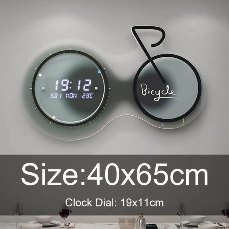 Willow u0026 Whim Beleuchtung-3D-LED-Fahrrad-Wanduhr – moderne, leuchtende Heimdekoration