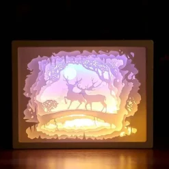 Comfort u0026 Style Beleuchtung-3D-LED-Nachtlampe – Kreatives Papierbox-Design