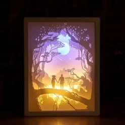 Comfort u0026 Style Beleuchtung-3D-LED-Nachtlampe – Kreatives Papierbox-Design