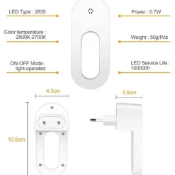 Comfort u0026 Style Beleuchtung-Dämmerungssensor Nachtlichtsteckdose - Energiesparende Wandleuchte