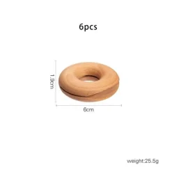 Deco Küche & Esszimmer-Donut-Verschlussklammern aus Holz – 6er-Set Zubehör zur Lebensmittelaufbewahrung