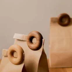 Deco Küche & Esszimmer-Donut-Verschlussklammern aus Holz – 6er-Set Zubehör zur Lebensmittelaufbewahrung