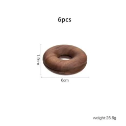 Deco Küche & Esszimmer-Donut-Verschlussklammern aus Holz – 6er-Set Zubehör zur Lebensmittelaufbewahrung