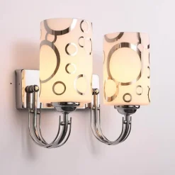 Bright Accents Beleuchtung-Doppelköpfige Wandleuchte aus Blasenglas – Moderne dekorative Beleuchtung