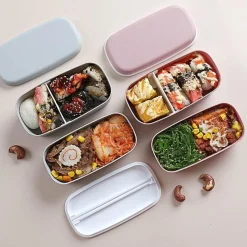 Space Savvy Küche & Esszimmer-Doppellagige Lunchbox aus Metall – Langlebiger Frischhaltebehälter