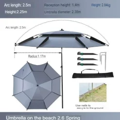 The Outdoor Vault Camping-Werkzeuge|Camping Im Freien-Doppellagiger Angelschirm – Outdoor-Überdachung zum Angeln und Camping