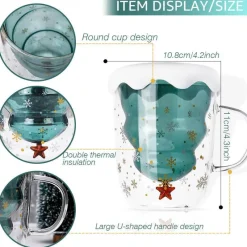 Cup Couture Küche & Esszimmer-Doppelschichtige Weihnachtsbecher – Festliches Trinkgeschirr für die Feiertage