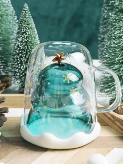 Cup Couture Küche & Esszimmer-Doppelschichtige Weihnachtsbecher – Festliches Trinkgeschirr für die Feiertage