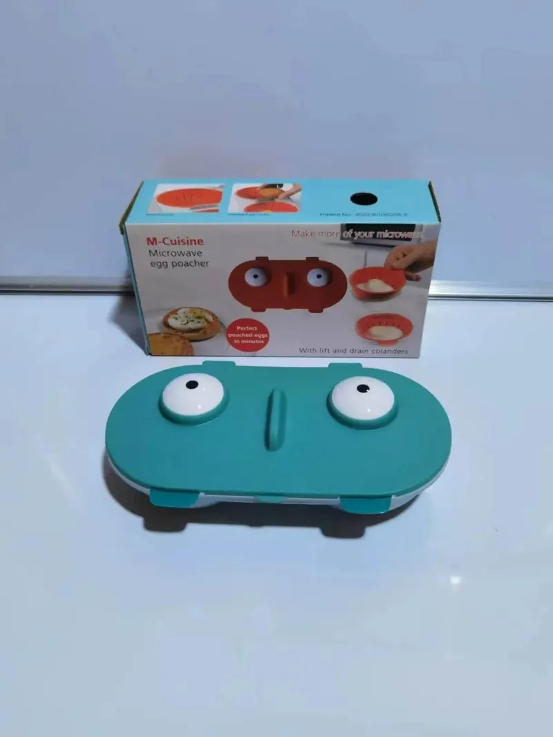 Tom Küche & Esszimmer-Doppelschichtiger Eierkocher aus Silikon für perfekt pochierte Eier, mikrowellengeeignet