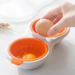 Tom Küche & Esszimmer-Doppelschichtiger Eierkocher aus Silikon für perfekt pochierte Eier, mikrowellengeeignet