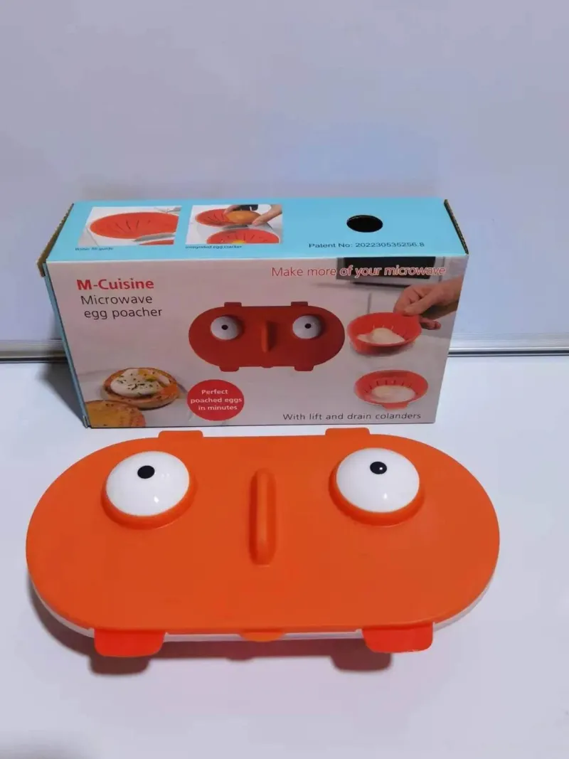 Tom Küche & Esszimmer-Doppelschichtiger Eierkocher aus Silikon für perfekt pochierte Eier, mikrowellengeeignet