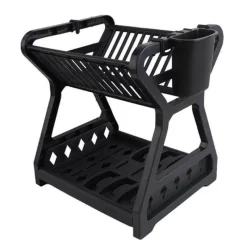 Space Savvy Küche & Esszimmer-Doppelschichtiges Abtropfgestell – Multifunktionaler Organizer für die Arbeitsplatte