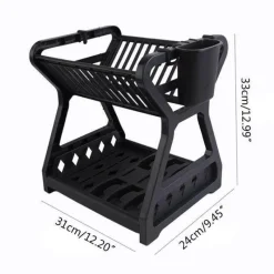 Space Savvy Küche & Esszimmer-Doppelschichtiges Abtropfgestell – Multifunktionaler Organizer für die Arbeitsplatte