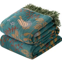 Snug u0026 Soft Bettzeug-Doppelseitige Überwurfdecke aus japanischer Baumwolle – Ganzjahres-Reisedecke