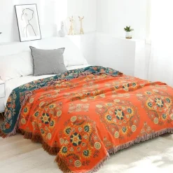 Snug u0026 Soft Bettzeug-Doppelseitige Überwurfdecke aus japanischer Baumwolle – Ganzjahres-Reisedecke