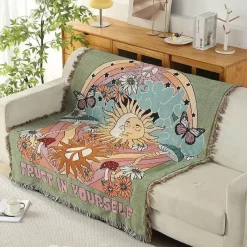 Snug u0026 Soft Bettzeug-Doppelseitige ethnische Wandteppichdecke - Wohndekor-Sofabezug