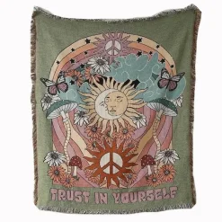 Snug u0026 Soft Bettzeug-Doppelseitige ethnische Wandteppichdecke - Wohndekor-Sofabezug