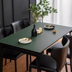 The Culinary Kit Küche & Esszimmer-Doppelseitige, wasserdichte Tischmatte aus Leder – Esszimmerzubehör