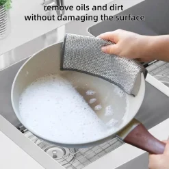 The Culinary Kit Küche & Esszimmer-Doppelseitiges Reinigungstuch aus Silberdraht – Ultra-saugfähiges Reinigungstuch