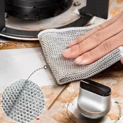 The Culinary Kit Küche & Esszimmer-Doppelseitiges Reinigungstuch aus Silberdraht – Ultra-saugfähiges Reinigungstuch
