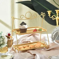 Elegance at the Table Küche & Esszimmer-Doppelstöckiger Tortenständer - Eleganter Dessertständer