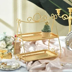 Elegance at the Table Küche & Esszimmer-Doppelstöckiger Tortenständer - Eleganter Dessertständer