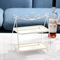 Elegance at the Table Küche & Esszimmer-Doppelstöckiger Tortenständer - Eleganter Dessertständer