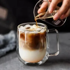 The Cozy Mug Küche & Esszimmer-Doppelt isolierter Glasbecher – handgefertigter Thermo-Kaffeebecher