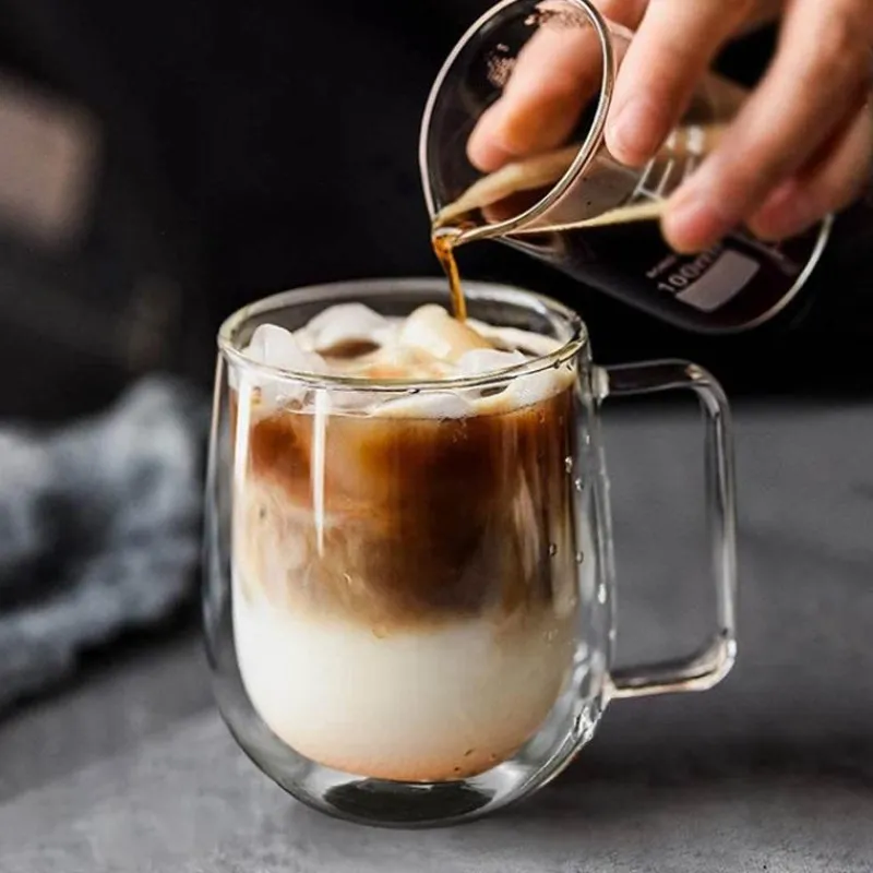 The Cozy Mug Küche & Esszimmer-Doppelt isolierter Glasbecher – handgefertigter Thermo-Kaffeebecher