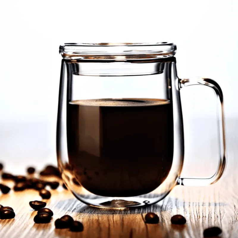 The Cozy Mug Küche & Esszimmer-Doppelt isolierter Glasbecher – handgefertigter Thermo-Kaffeebecher