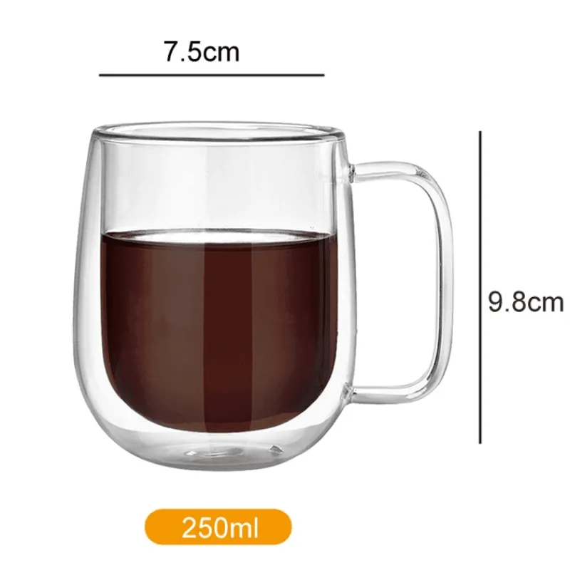 The Cozy Mug Küche & Esszimmer-Doppelt isolierter Glasbecher – handgefertigter Thermo-Kaffeebecher