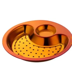 The Culinary Kit Küche & Esszimmer-Doppeltes Frühstückstablett aus Edelstahl – Kreative Servierplatte